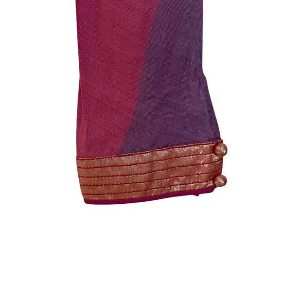 Abhishek Gupta M Pink Handmade Indian Anarkali Dress Dupatta Gold Accents Flowy - Picture 5 of 11